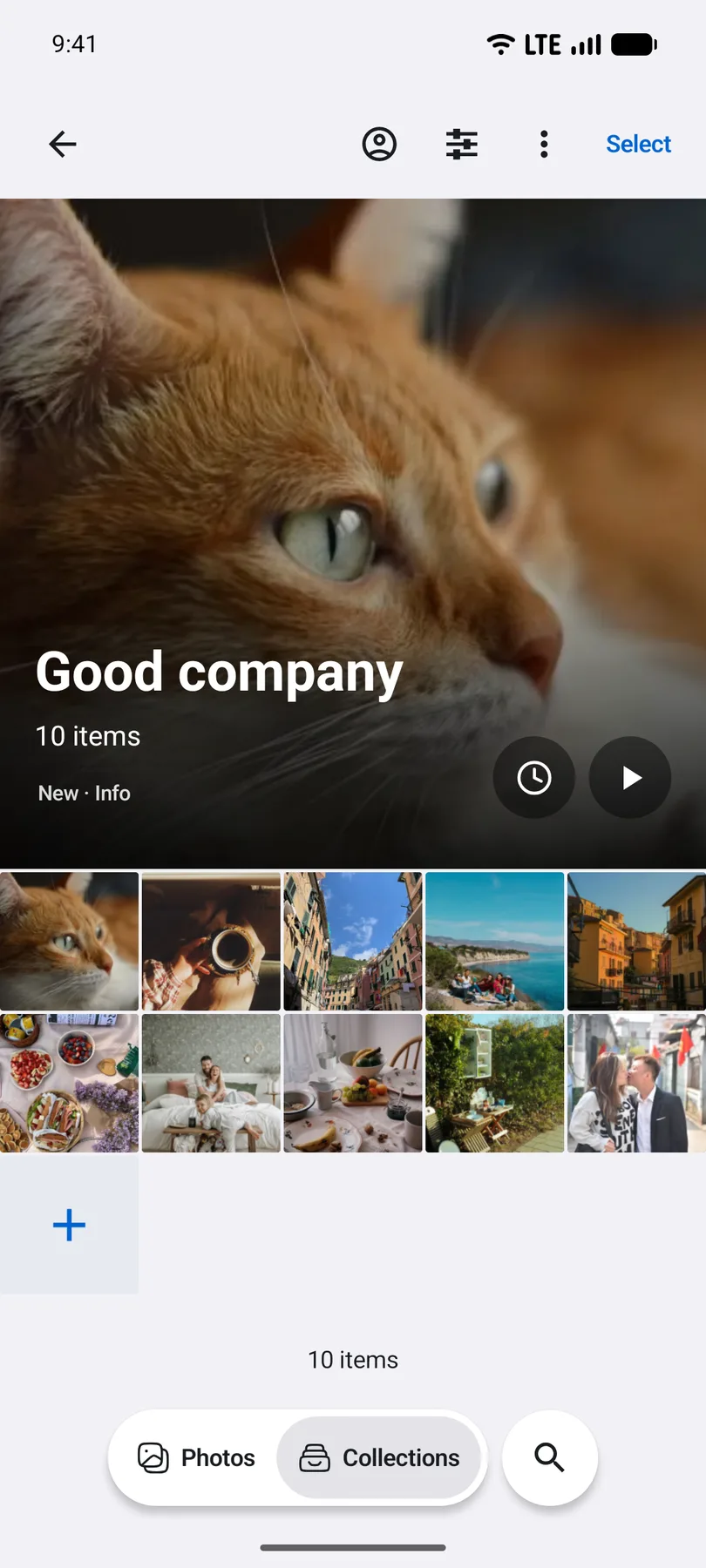 A shared album showing two rows of photos